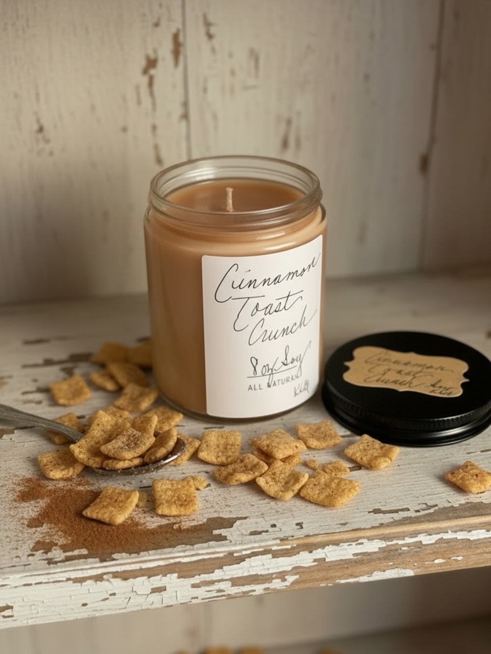 Handmade HandPoured Cinnamon Toast Crunch Scented Candle - Warm Tan
8 oz Soy
NWT